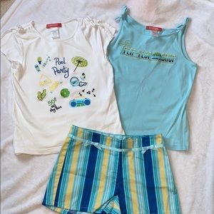 Girls GYMBOREE summer outfit. Shirts and shorts